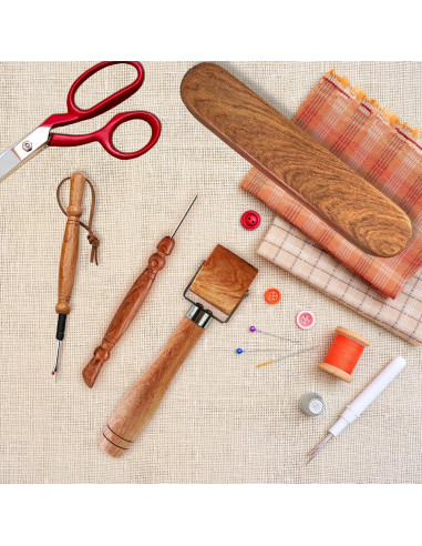 Conjunto de Herramientas de Costura Savina - Aplanador, Rodillo, Estilete y Cortadores