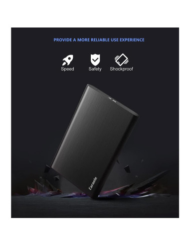 Disco Duro Externo Portátil Caraele 500GB USB 3.0 Negro