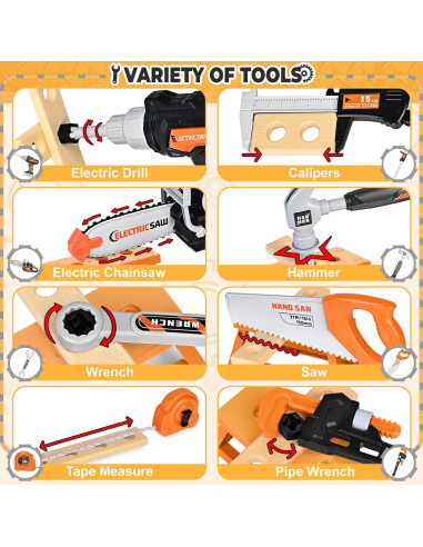 Juego de Herramientas para Niños SpringFlower 51 Piezas