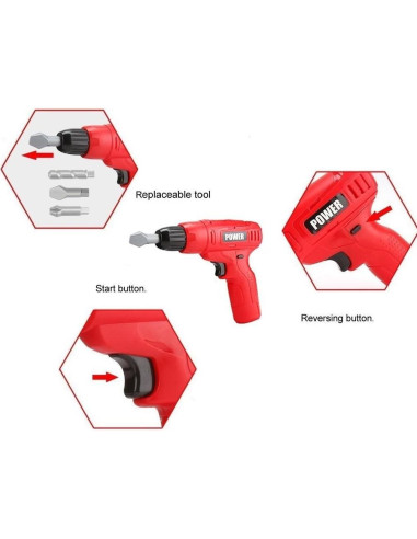 Mini Taladro de Juguete PowerTRC con 3 Brocas Intercambiables