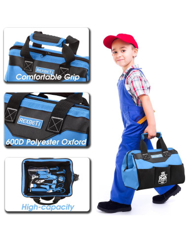 Juego de Herramientas REXBETI para Niños 10 Piezas Azul