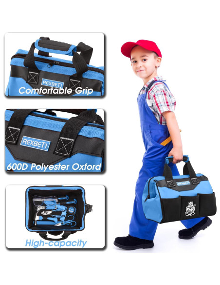 Juego de Herramientas REXBETI para Niños 10 Piezas Azul