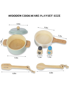 Juego de Utensilios de Cocina de Madera WoodenEdu 23.6x18.3cm 2