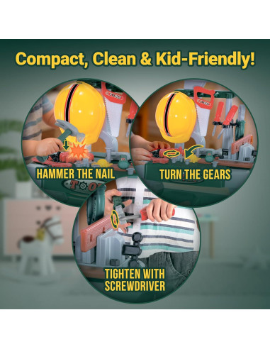 Banco de herramientas de juguete Oleoca para niños 3 años