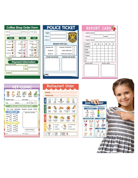 Cuadernos de Juego de Simulación para Niños Eaasty - 6 Pcs