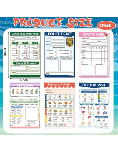 Cuadernos de Juego de Simulación para Niños Eaasty - 6 Pcs 2