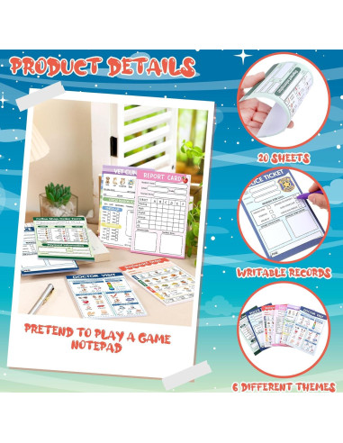 Cuadernos de Juego de Simulación para Niños Eaasty - 6 Pcs