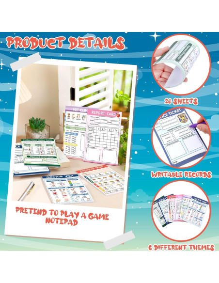 Cuadernos de Juego de Simulación para Niños Eaasty - 6 Pcs