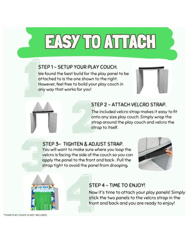 Panel de Juego Couch Swag Lavado de Autos para Sofá Infantil