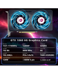 Tarjeta Gráfica GTX 1060 6GB GDDR5 para Juegos y VR 2