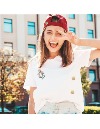 15 Parches Bordados de Flores KALIONE para Planchar y Coser