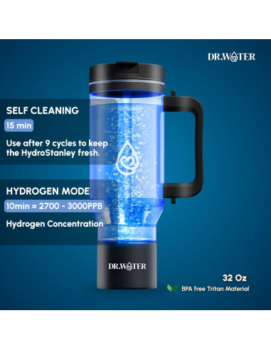 Botella de Agua de Hidrógeno Dr. Water 32oz - Generador H2