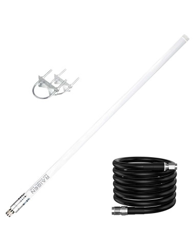 Antena LoRa 8 dBi Raigen 110 cm Exterior con Cable de Baja Pérdida