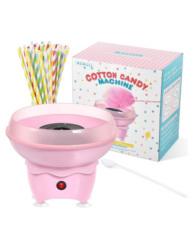 Máquina de Algodón de Azúcar MOMULL Rosa con 25 Palitos