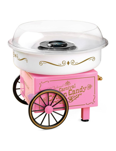 Máquina de Algodón de Azúcar Nostalgia Rosa con Accesorios