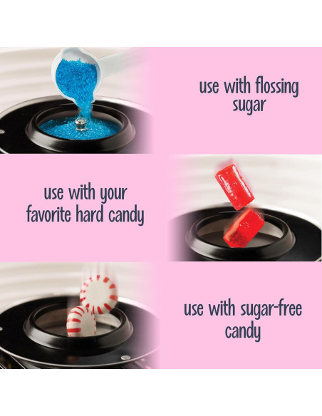 Máquina de Algodón de Azúcar Nostalgia Rosa con Accesorios