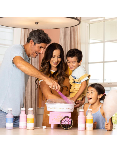 Máquina de Algodón de Azúcar Nostalgia Rosa con Accesorios