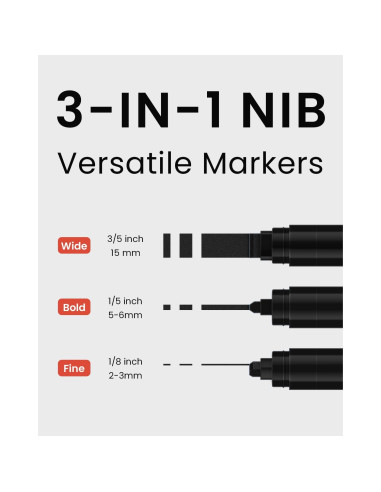 Set de 3 Marcadores Permanentes Jumbo Negros 15mm BIGTHUMB