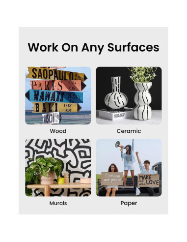 Set de 3 Marcadores Permanentes Jumbo Negros 15mm BIGTHUMB