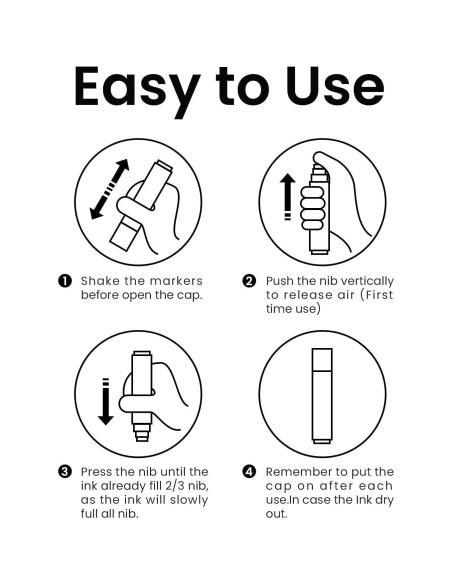 Set de 3 Marcadores Permanentes Jumbo Negros 15mm BIGTHUMB