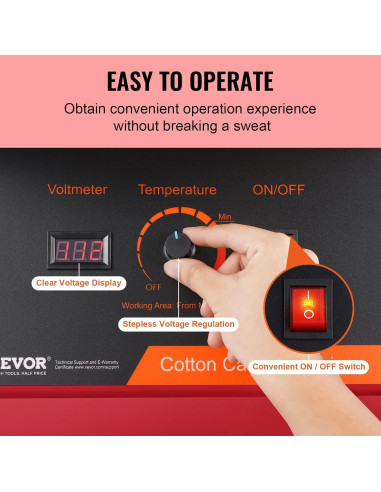 Máquina de Algodón de Azúcar VEVOR 1000W con Tazón Inoxidable