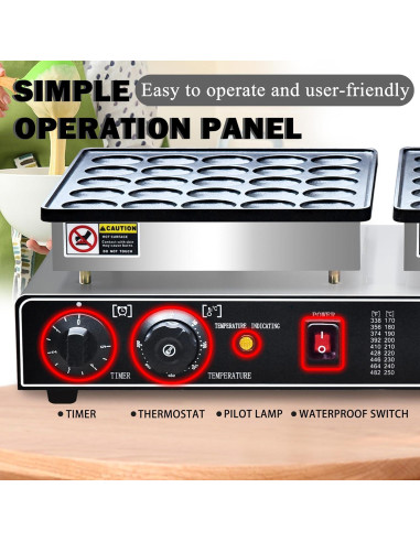 Hacedor de Pancakes Mini AEYDJXMER 1900W Antiadherente 25PCS