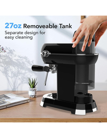 Cafetera Espresso HBN ES-6400T 20Bar con Espumador 1L