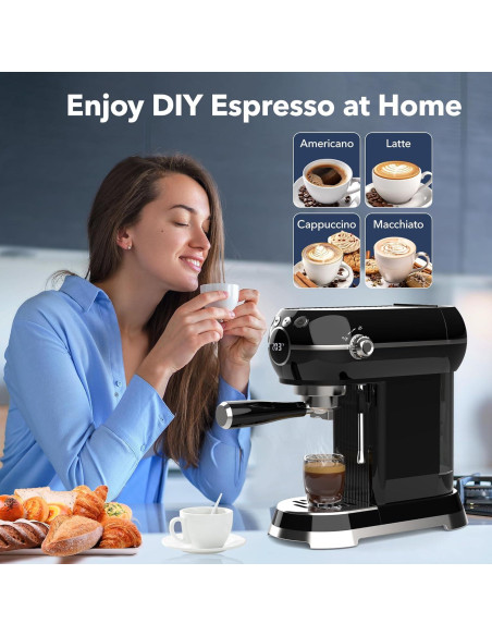 Cafetera Espresso HBN ES-6400T 20Bar con Espumador 1L