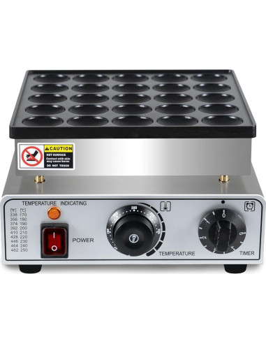 Mini Máquina de Pancakes SIJIDING 950W 25 Huecos Anti-adherente