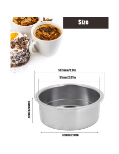 Filtro de café de acero inoxidable WenTigDY 51 mm para espresso 2