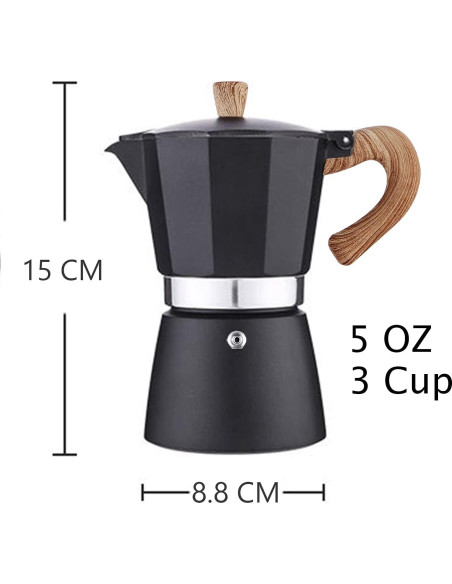 Cafetera Moka Italiana AIFUSI 3 Tazas 150 ml Manual