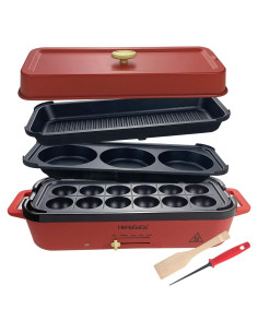 Plancha Eléctrica Multifuncional HeHoGoGo 650W con 3 Sartenes