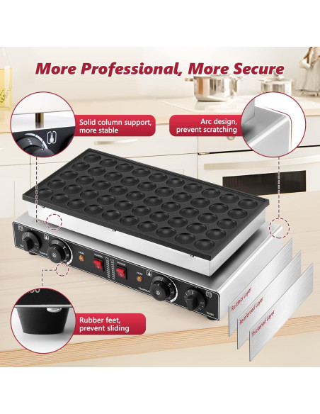 Máquina de Pancakes Eléctrica LANUEVA GG-2, 50 Pcs, Acero Inoxidable