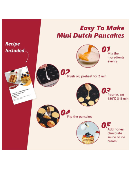 Máquina de Pancakes Eléctrica LANUEVA GG-2, 50 Pcs, Acero Inoxidable