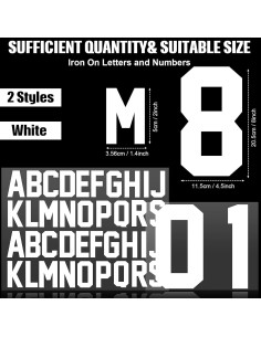 Kit Letras y Números Termoadhesivos Outus 216 Piezas 20.32 cm 2