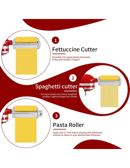 Accesorio de Pasta KitchenAid 3 Piezas Acero Inoxidable