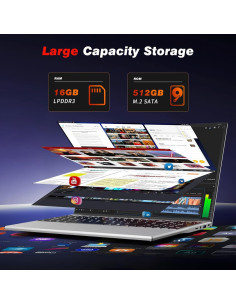 Laptop KUMNOSAL 15.6" FHD N5095 16GB RAM 512GB SSD Gris 2