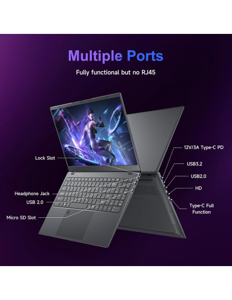 Portátil Akocrsiy 15.6" FHD, 12GB RAM, 512GB SSD, Windows 11