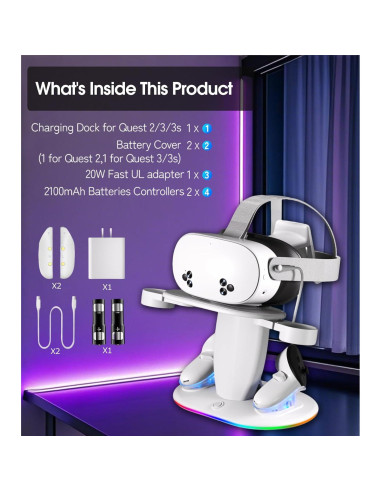 Base de Carga Rápida para Meta Quest 2/3/3S - Shenzhen