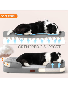 Cama Ortopédica para Perros Grandes Soft Touch 88.9x63.5cm Gris 2