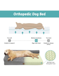 Cama ortopédica para perro grande COZY KISS 76x51 cm gris 2