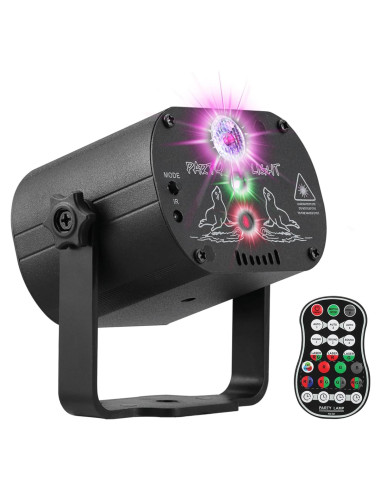 Luz de Fiesta DJ POCOCO R60 Proyector Laser RGB Control Remoto
