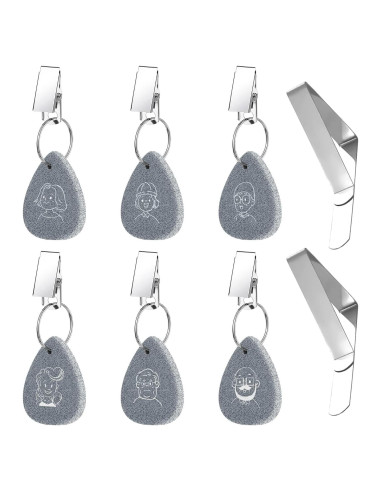Pesas para Manteles de Mármol HIDAMAZY - 6 Pcs con Clips de Metal