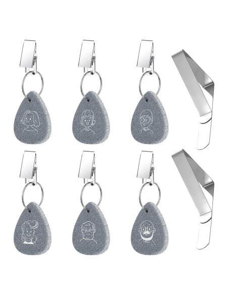 Pesas para Manteles de Mármol HIDAMAZY - 6 Pcs con Clips de Metal