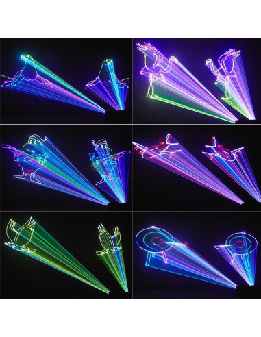 Luz Láser 3D RGB DMX512 con Control Remoto - Ideal para Fiestas