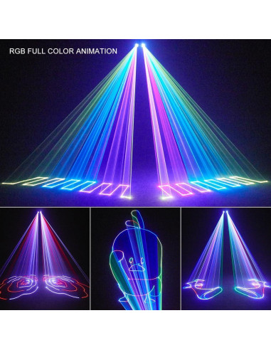 Luz Láser 3D RGB DMX512 con Control Remoto - Ideal para Fiestas
