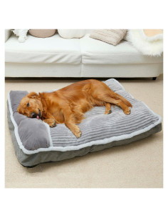 Cama Grande para Perro WINDRACING 101.6x71.1cm Suave Gris