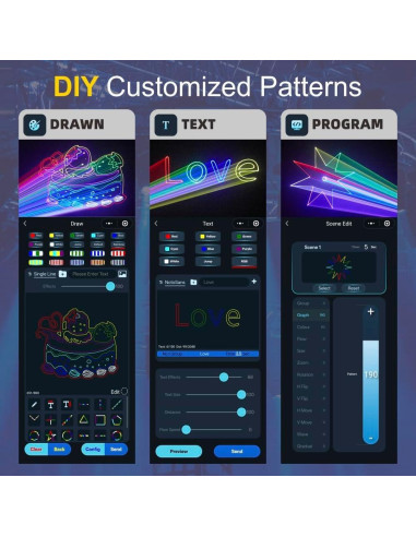 Luz Láser DJ Gruolin GL-A04 3D Control Remoto y App