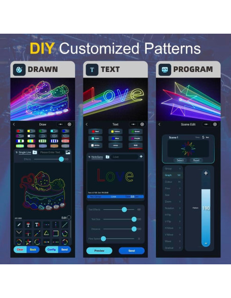 Luz Láser DJ Gruolin GL-A04 3D Control Remoto y App