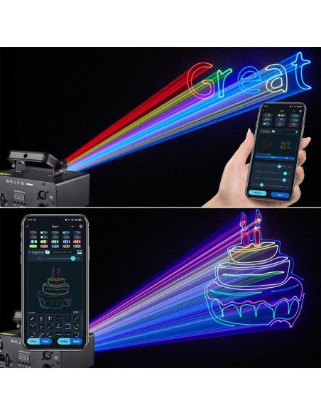 Luz Láser DJ Gruolin GL-A04 3D Control Remoto y App